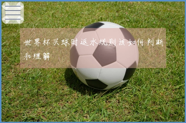 世界杯买球时返水规则该如何判断和理解